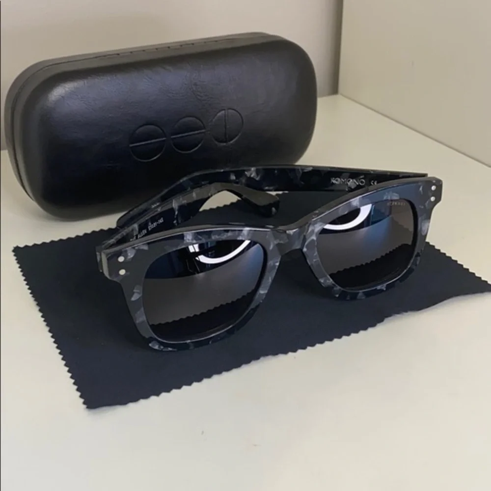 Komono sunglasses NEW Allen Black Marble wayfarer